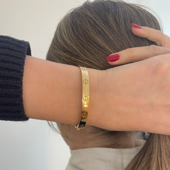 Brazalete de Oro Tornillos Armonía 6mm - ARMBäNDER