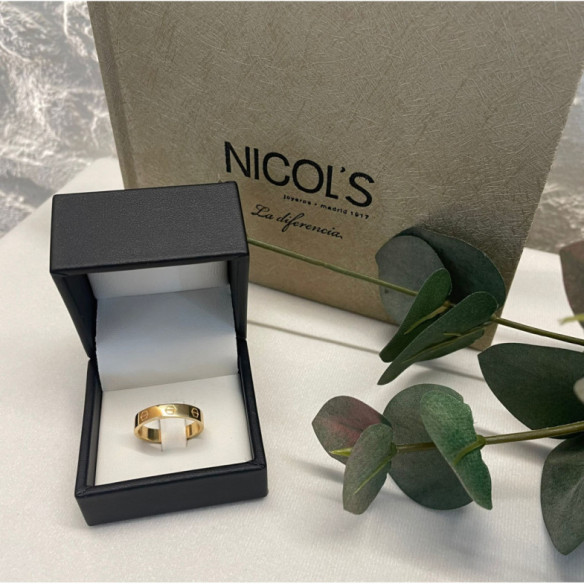 Anillo de Oro Tornillos Armonía 4mm - Anillos de Oro Sin Piedras