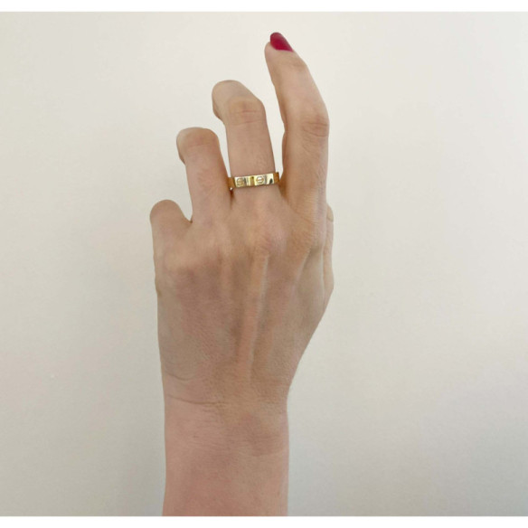 Anillo de Oro Tornillos Armonía 4mm - Anillos de Oro Sin Piedras
