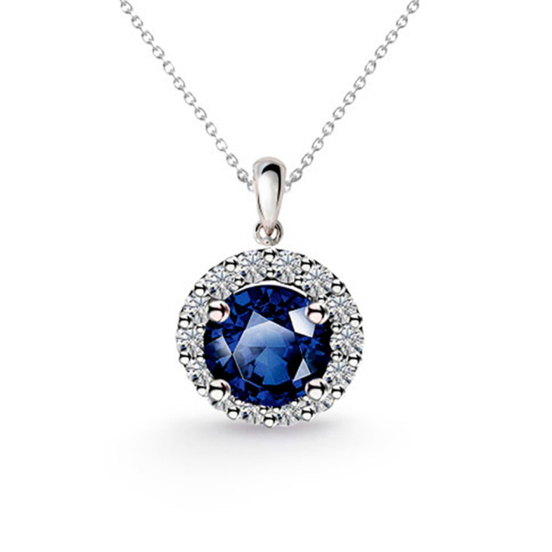 Colgante Zafiro Clavel 0.60 - Colgantes de Piedras Azul
