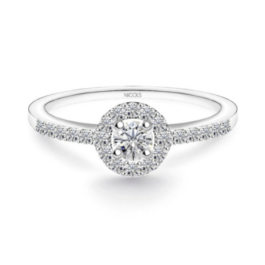 Anillo Solitario Diamante Clavel 0.15 - Brilhante