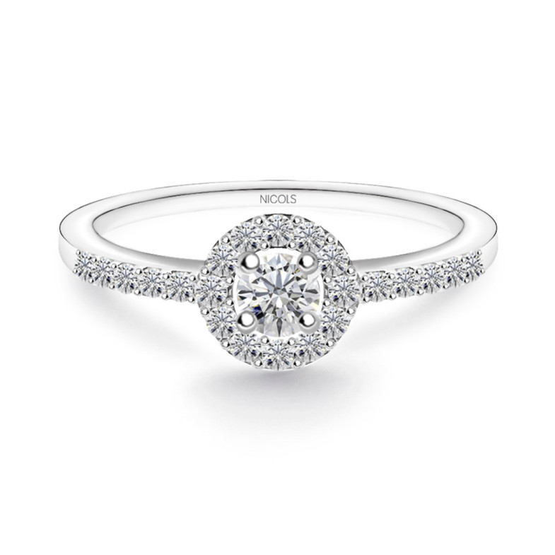 Anillo Solitario Diamante Clavel 0.15 - Brillante