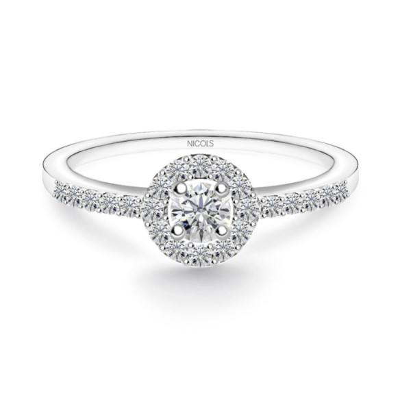 Anillo Solitario Diamante Clavel 0.15 - Brillante