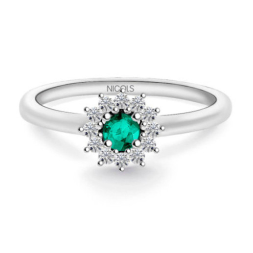 Anillo Esmeralda Margarita 0.25 - Versprechen Ringe Diamanten