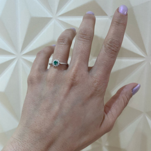 Anillo Esmeralda Margarita 0.25 - Prometti anelli diamanti 2