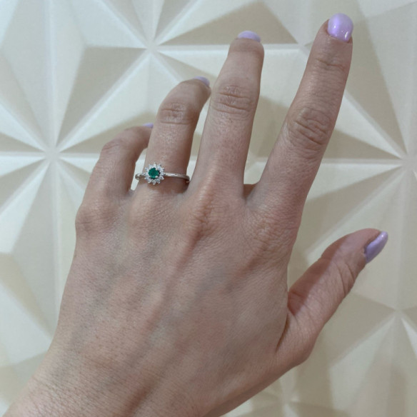 Anillo Esmeralda Margarita 0.25 - Promessa anéis diamantes