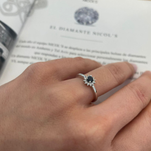 Anillo Zafiro Margarita 0.24 - ANILLOS 2