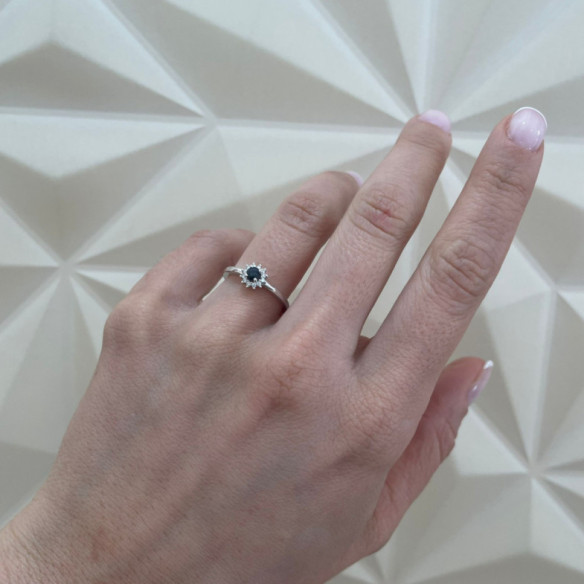 Anillo Zafiro Margarita 0.24 - ANILLOS