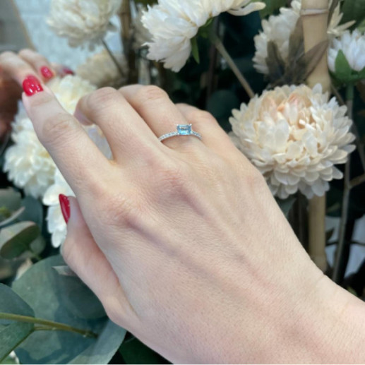 Anillo Topacio Delphina Diamantes Oro Blanco - ANILLOS 2