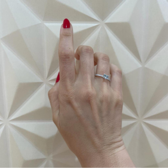 Anillo Topacio Delphina Diamantes Oro Blanco - LES ANNEAUX