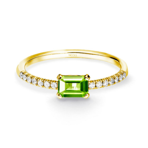 Anillo Peridoto Delphina Diamantes Oro Amarillo - Ringe andere Edelsteine