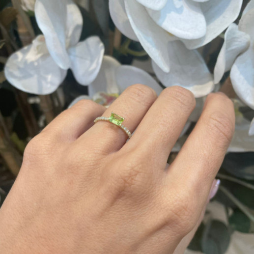 Anillo Peridoto Delphina Diamantes Oro Amarillo - Ringe andere Edelsteine 2
