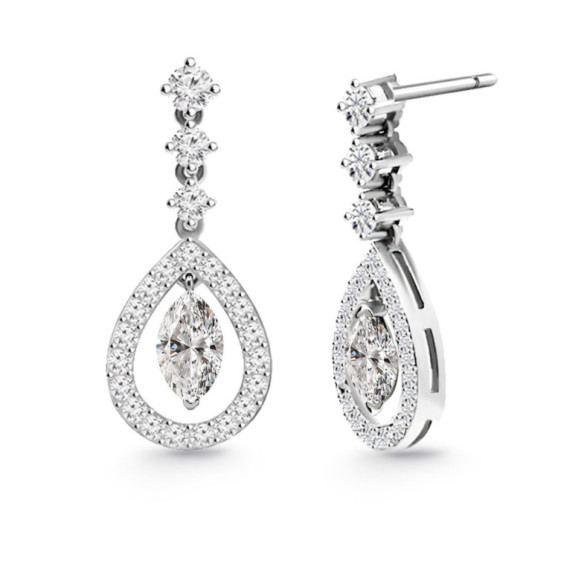 Pendientes Diamantes Leticia 1.20 - Pendientes de Novia