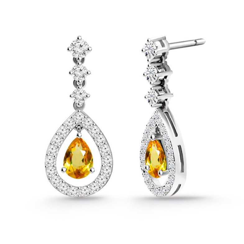 Pendientes Citrinos y Diamantes Leticia - Orecchini della sposa