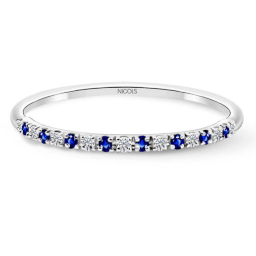 Anillo Diamantes Zafiro Azalea 0.06 Oro Blanco - Bagues en saphir