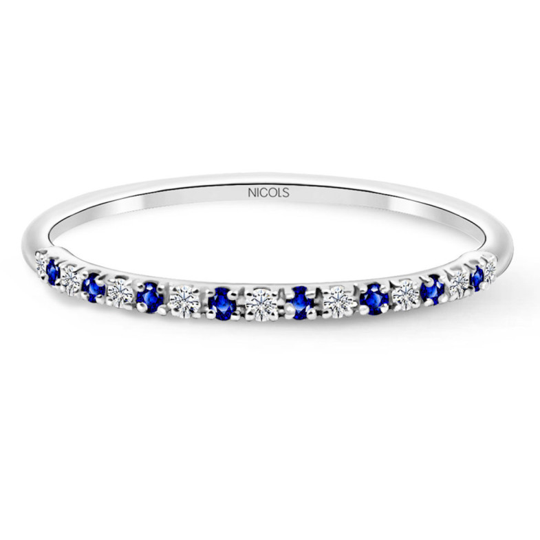 Anillo Diamantes Zafiro Azalea 0.06 Oro Blanco - Anéis de safira