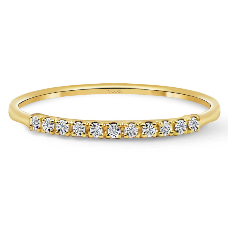 Anillo Diamantes Azalea 0.07 Oro Amarillo - Talla Brillante