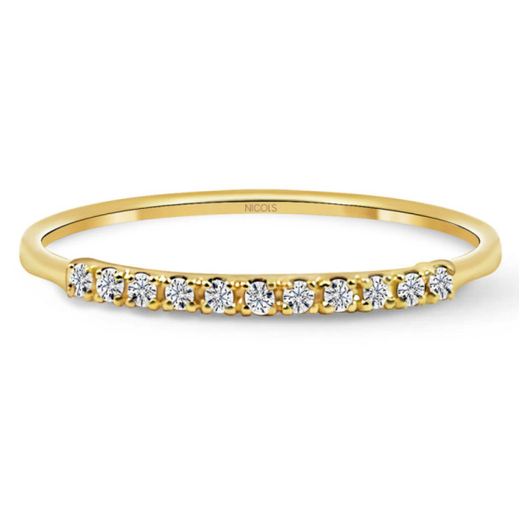 Anillo Diamantes Azalea 0.07 Oro Amarillo - Talla Brillante