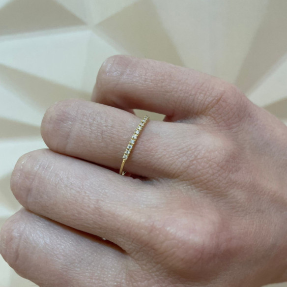Anillo Diamantes Azalea 0.07 Oro Amarillo - Talla Brillante
