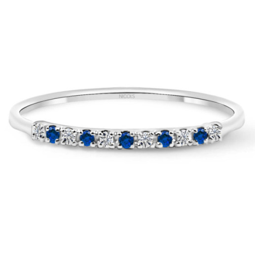 Anillo Diamantes Zafiro Azalea 0.04 Oro Blanco - ANéIS