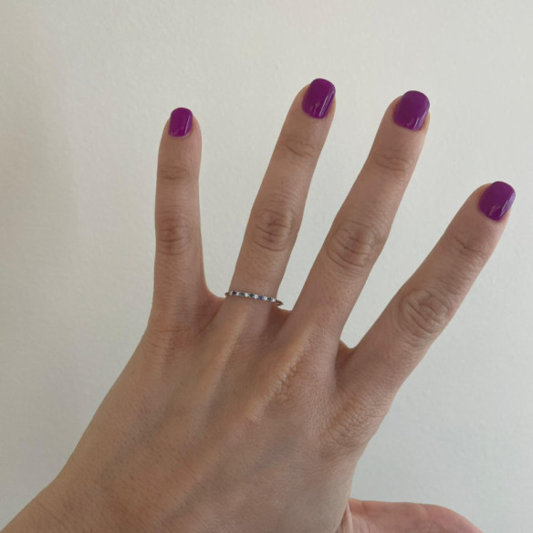 Anillo Diamantes Zafiro Azalea 0.04 Oro Blanco - ANéIS