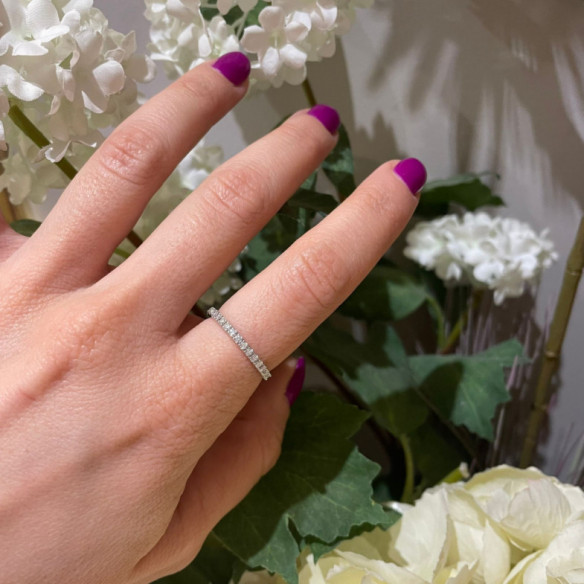 Anillo Diamantes Azalea 0.22 Oro Blanco - Alleanze luminose