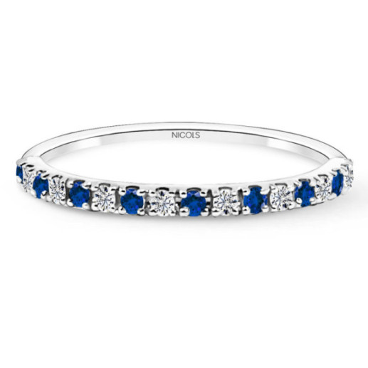 Anillo Diamantes Zafiro Azalea 0.12 Oro Blanco - Anillos de Zafiro