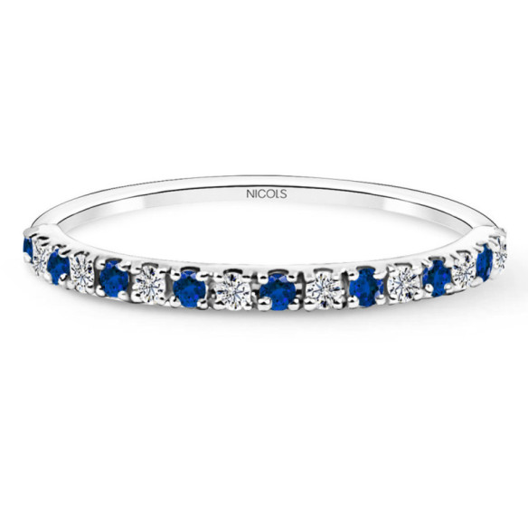 Anillo Diamantes Zafiro Azalea 0.12 Oro Blanco - Anéis de safira