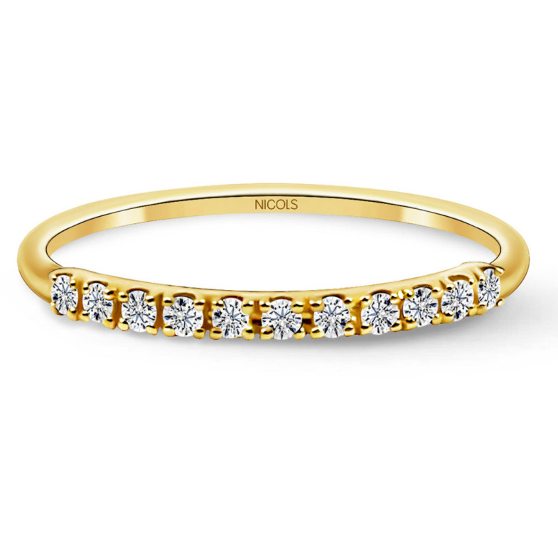 Anillo Diamantes Azalea 0.15 Oro Amarillo - Alianzas de Brillantes