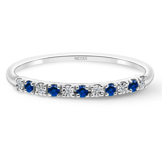 Azalea Sapphire Diamond Ring 0.08 White Gold - Sapphire rings