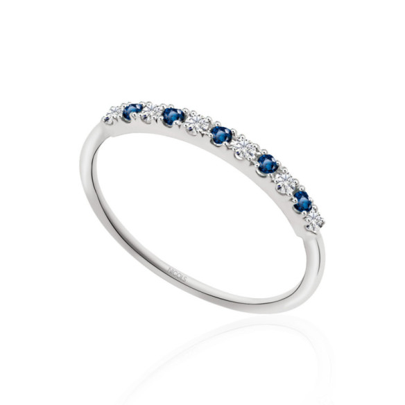 Azalea Sapphire Diamond Ring 0.08 White Gold - Sapphire rings