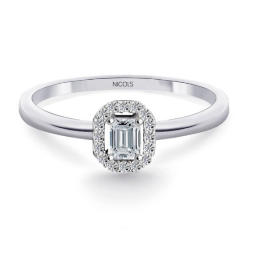 Anillo diamantes Angie talla Esmeralda 0.35 - Impegno di anniversario degli anelli