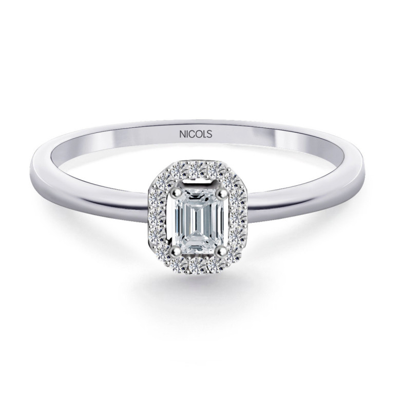 Anillo diamantes Angie talla Esmeralda 0.35 - Bagues de fiançailles d'anniversaire