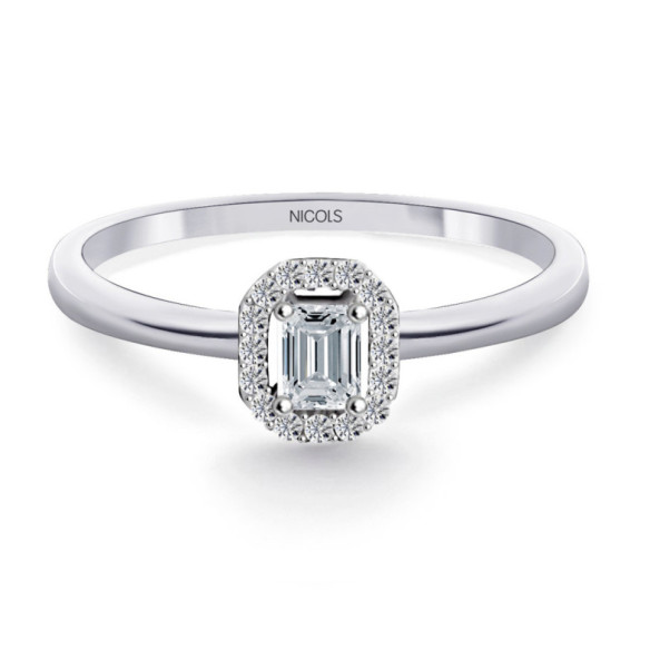 Anillo diamantes Angie talla Esmeralda 0.35 - Anillos Compromiso Aniversario