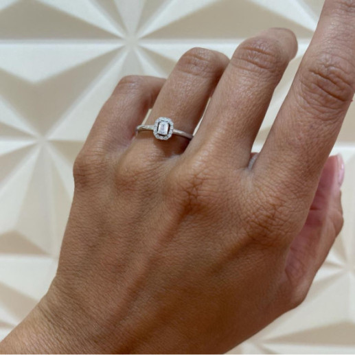 Anillo diamantes Angie talla Esmeralda 0.35 - Anillos Compromiso Aniversario 2