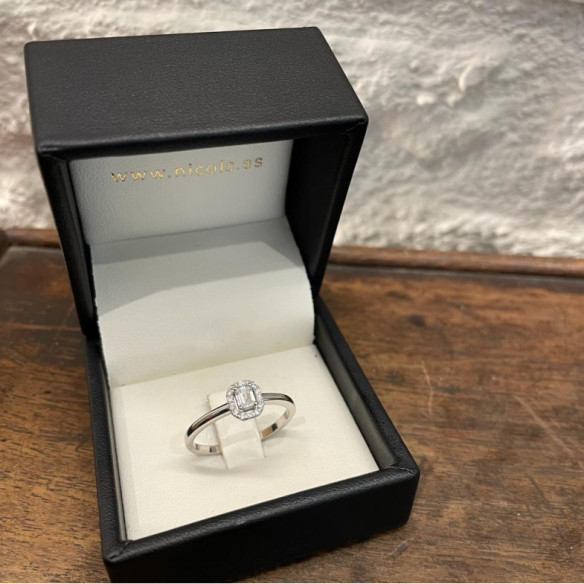 Anillo diamantes Angie talla Esmeralda 0.35 - Anillos Compromiso Aniversario