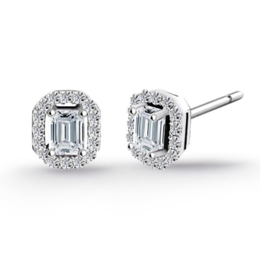Pendientes Diamantes Angie talla Esmeralda 0.70 - Brincos de diamante