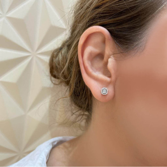 Pendientes Diamantes Angie talla Esmeralda 0.70 - Pendientes de Diamantes