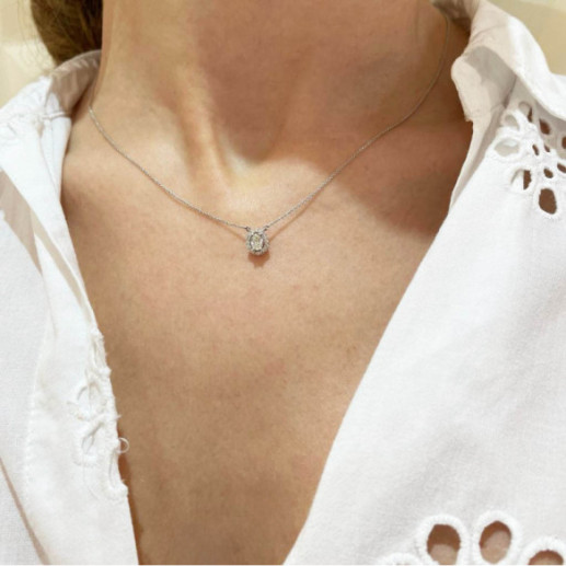 Angie Diamond Necklace Oval size 0.33 - Diamond Necklaces 2