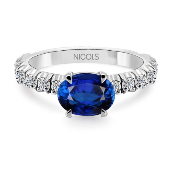 Lolita Oval Sapphire Ring 1.20 - Blue Engagement Rings