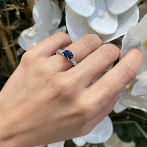 Anillo Zafiro oval Lolita 1.20 - Anillos de Compromiso Azul