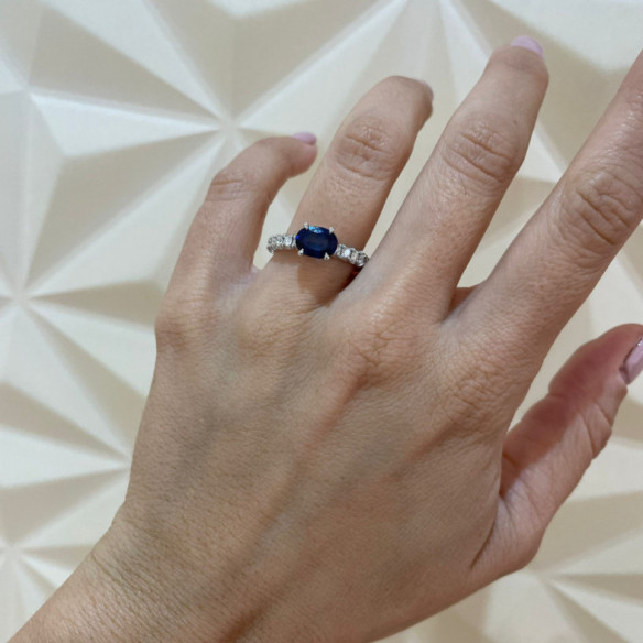 Lolita Oval Sapphire Ring 1.20 - Blue Engagement Rings