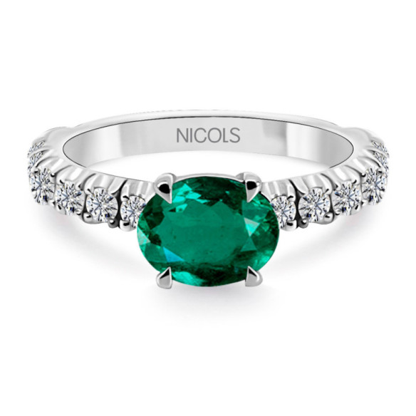 Anillo Esmeralda oval Lolita 1.20 - Grüne Verlobungsringe