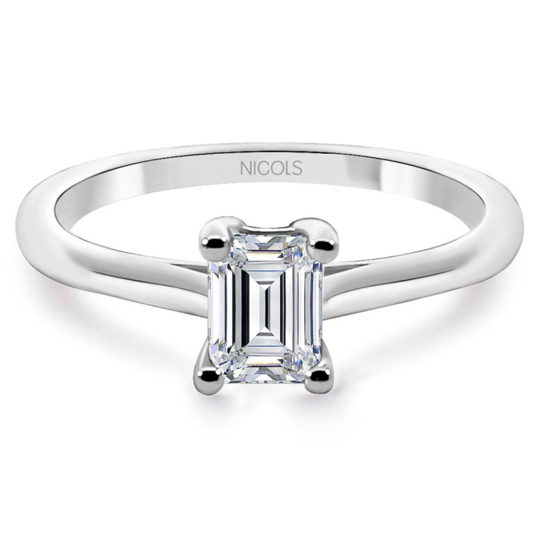 Anillo Diamante 0.50 Talla Esmeralda Compromiso Camille - Émeraude