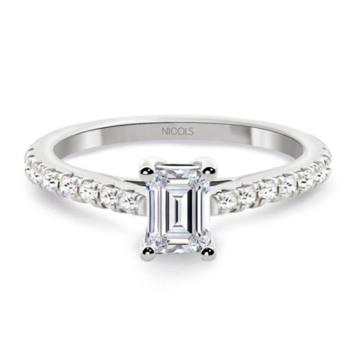 Anillo Diamante 0.50 Esmeralda Camille - ANILLOS