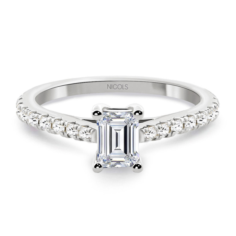 Anillo Diamante 0.50 Esmeralda Camille - ANILLOS