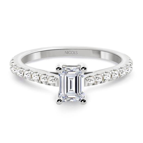 Anillo Diamante 0.50 Esmeralda Camille - ANéIS