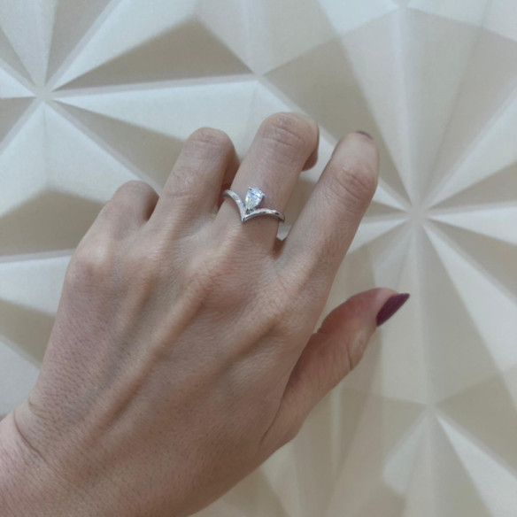 Anillo Solitario Diamante Pera Paradise 0.50 Ct - Talla Pera