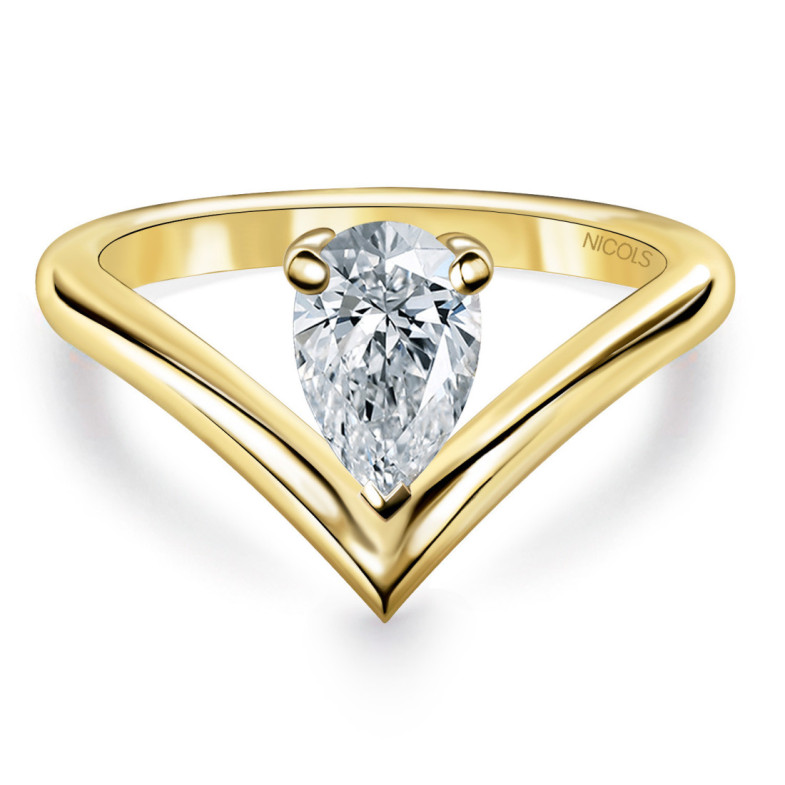 Anillo Diamante Pera Paradise 0.50 Ct - Talla Pera