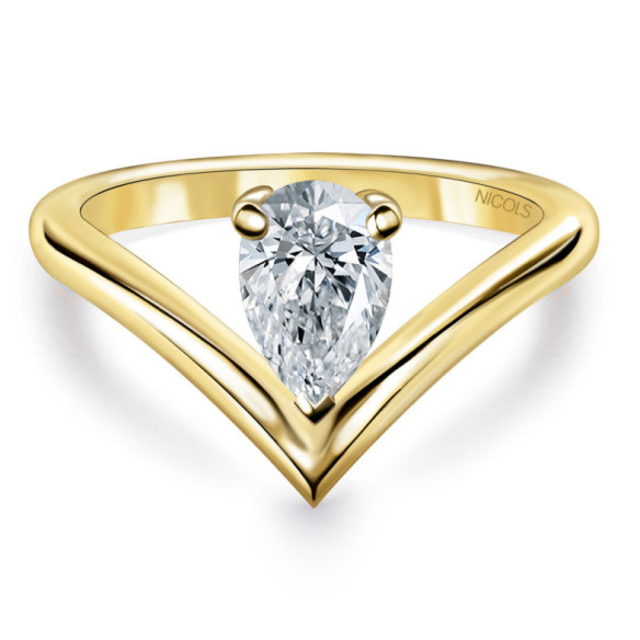 Anillo Diamante Pera Paradise 0.50 Ct - Talla Pera